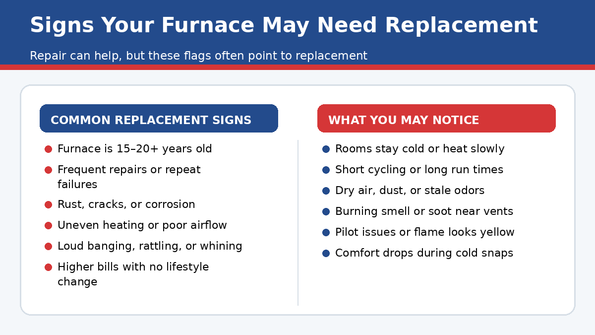 Signs your furnace may need replacement.